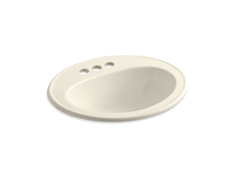 KOHLER K-2196-4-47 Pennington Drop-in bathroom sink with centerset faucet holes