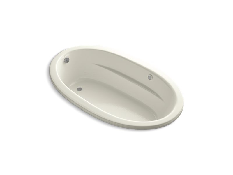 KOHLER K-1162-S1GW-96 Biscuit Sunward 60" x 42" drop-in BubbleMassage air bath with Bask heated surface