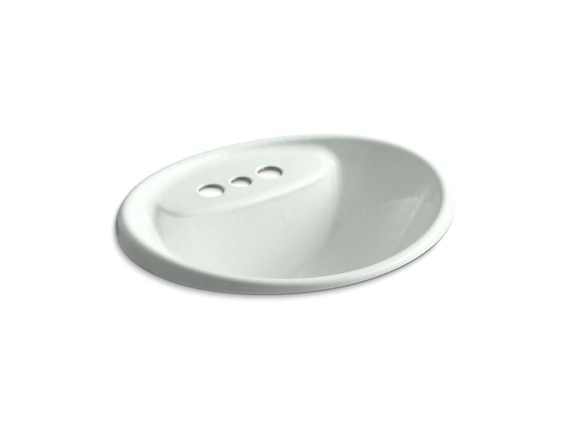 KOHLER K-2839-4-FF Tides Drop-in bathroom sink with 4" centerset faucet holes