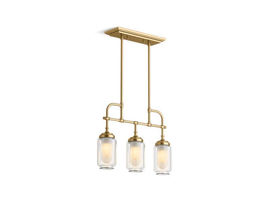 KOHLER K-22658-CH03-BGL Artifacts Three-light linear chandelier