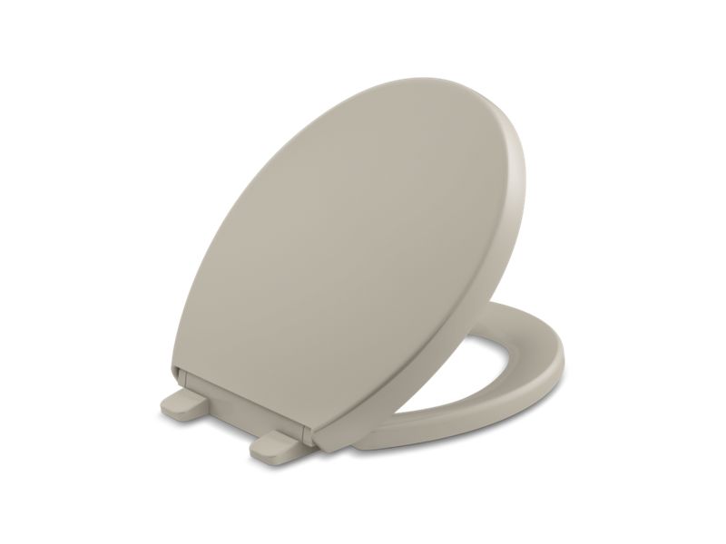 KOHLER K-4009-G9 Sandbar Reveal Quiet-Close round-front toilet seat