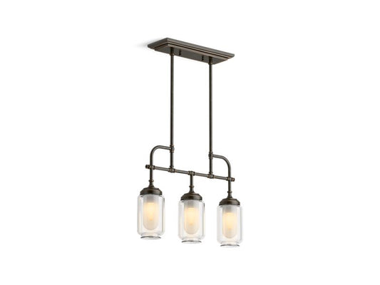 KOHLER K-22658-CH03-BZL Artifacts Three-light linear chandelier