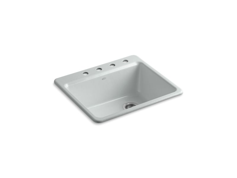 KOHLER K-5872-4A1-95 Ice Grey Riverby 25" top-mount single-bowl kitchen sink