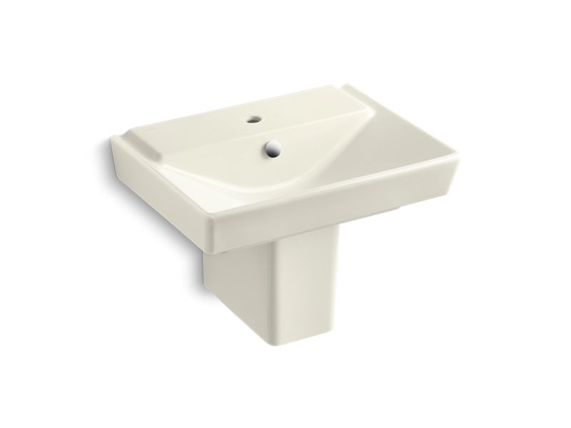 KOHLER K-5150-1-96 RÃªve 23" semi-pedestal bathroom sink with single faucet hole and shroud