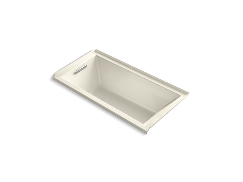 KOHLER K-1167-JLH-96 Biscuit Underscore 60" x 30" heated whirlpool bath with left drain