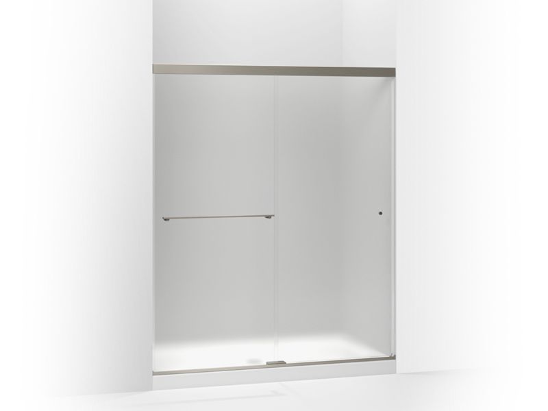 KOHLER K-707200-D3-BNK Anodized Brushed Nickel Revel Sliding shower door, 70" H x 56-5/8 - 59-5/8" W, with 1/4" thick Frosted glass