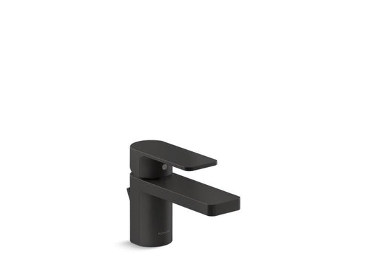 KOHLER K-24804-4-BL Matte Black Parallel Low single-handle bathroom sink faucet, 1.2 gpm