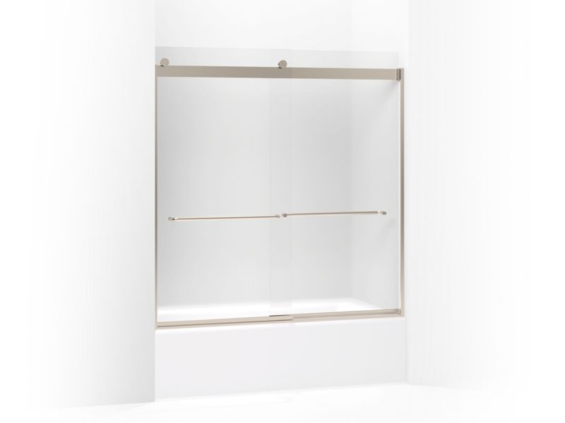 KOHLER K-706004-D3-ABV Anodized Brushed Bronze Levity Sliding bath door, 62" H x 56-5/8 - 59-5/8" W, with 1/4" thick Frosted glass