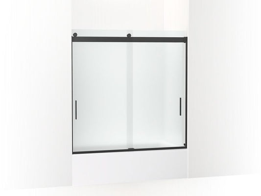 KOHLER K-706002-D3-BL Matte Black Levity Sliding bath door, 59-3/4" H x 56-5/8 - 59-5/8" W, with 1/4" thick Frosted glass