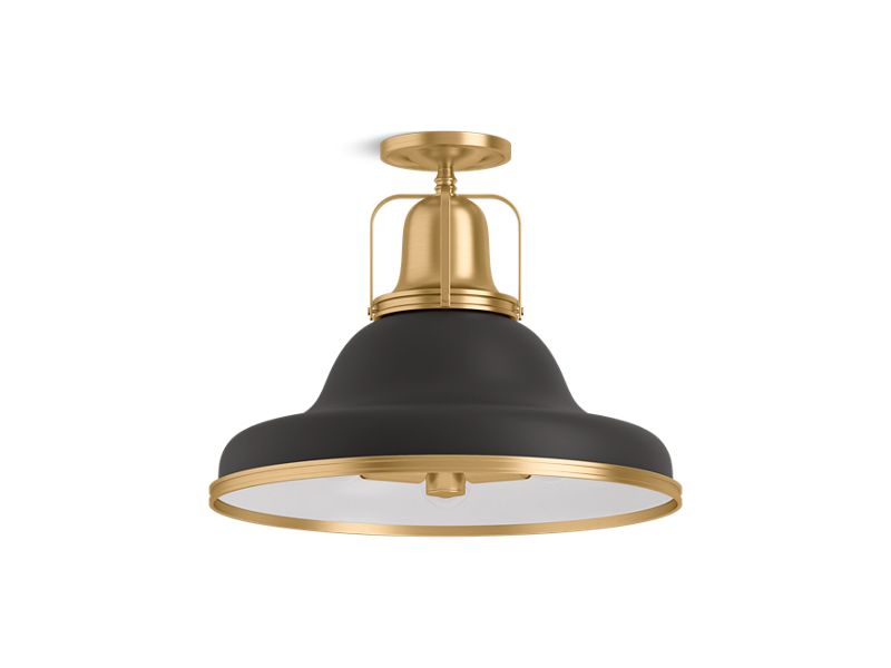 KOHLER K-32294-SF03-BML Black with Brass Trim Hauksbee Semi-flush light