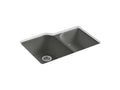 KOHLER K-5931-4U-58 Executive Chef 33" x 22" x 10-5/8" Undermount large/medium, high/low double-bowl kitchen sink with 4 oversize faucet holes