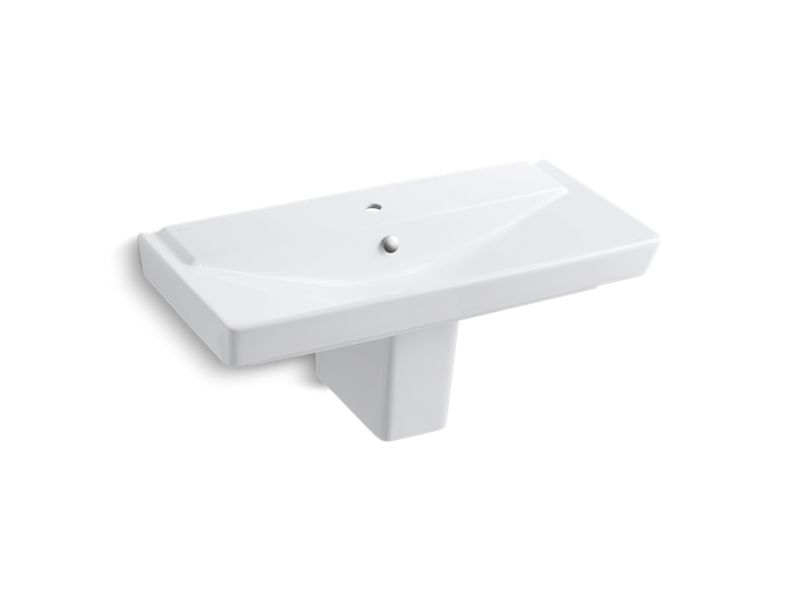 KOHLER K-5148-1-0 Rêve 39" semi-pedestal bathroom sink with single faucet hole