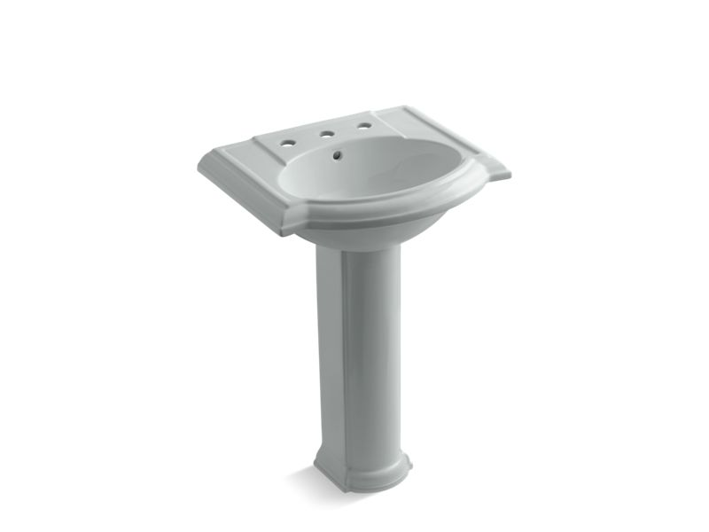KOHLER K-2286-8-95 Devonshire 24" pedestal bathroom sink with 8" widespread faucet holes