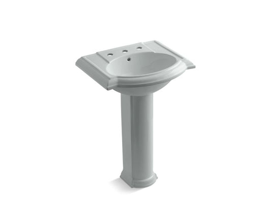 KOHLER K-2286-8-95 Devonshire 24" pedestal bathroom sink with 8" widespread faucet holes