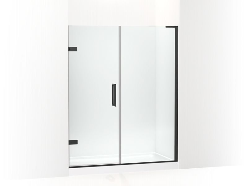 KOHLER K-27618-10L-BL Matte Black Composed 71-3/4" H pivot shower door with 3/8" - thick glass