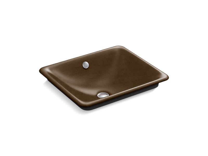 KOHLER K-5400-P5-KA Iron Plains Rectangle Wading Pool Vessel bathroom sink with Iron Black painted underside