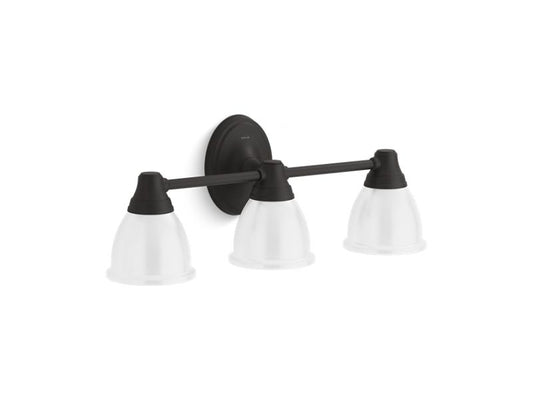 KOHLER K-11367-BLL Matte Black Forte Three-light sconce