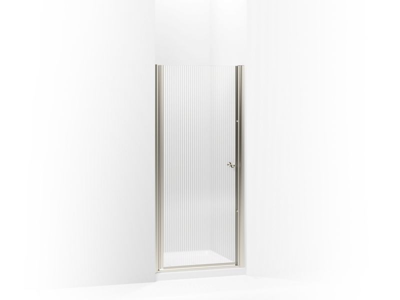 KOHLER K-702402-G54-MX Matte Nickel Fluence Pivot shower door, 65-1/2" H x 30 - 31-1/2" W, with 1/4" thick Falling Lines glass