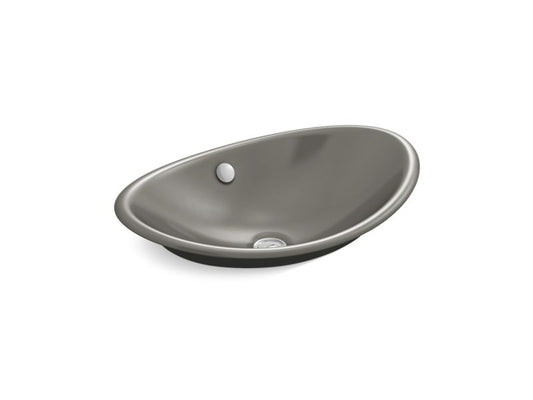 KOHLER K-5403-P5-K4 Iron Plains Oval Wading Pool Vessel bathroom sink with Iron Black painted underside