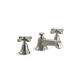 KOHLER K-13132-3B-BN Pinstripe Widespread bathroom sink faucet with cross handles