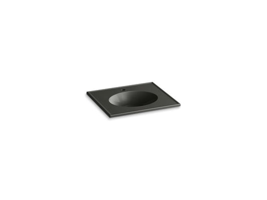 KOHLER K-2791-1-G88 Ceramic/Impressions 25" oval vanity-top bathroom sink with single faucet hole