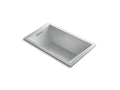 KOHLER K-1849-GHVB-95 Underscore 60" X 36" Drop-In Vibracoustic Bath With Heated Bubblemassage In Ice Grey