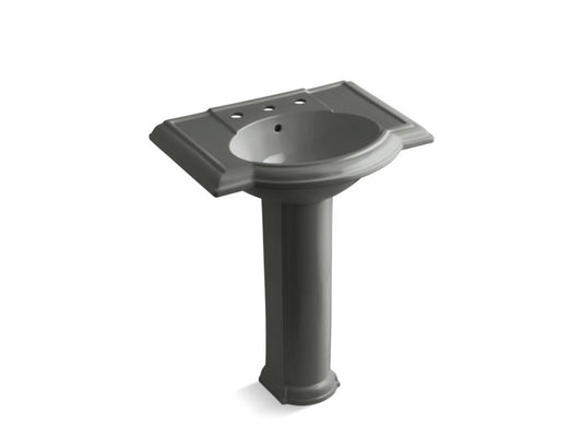 KOHLER K-2294-8-58 Devonshire 27" pedestal bathroom sink with 8" widespread faucet holes