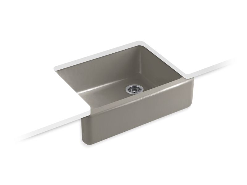 KOHLER K-6487-K4 Whitehaven 29-11/16" x 21-9/16" x 9-5/8" Undermount single-bowl farmhouse kitchen sink