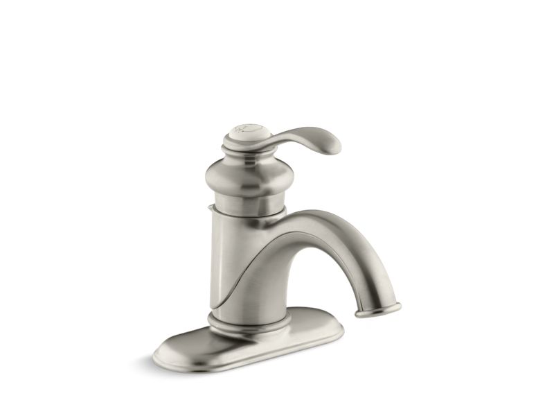 KOHLER K-12181-BN Fairfax Centerset bathroom sink faucet with single lever handle