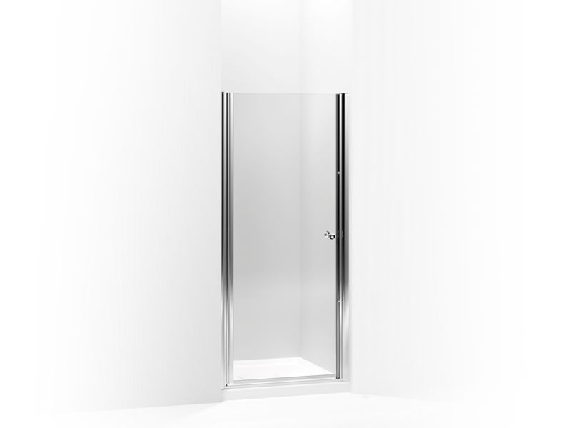 KOHLER K-702414-L-SH Bright Silver Fluence Pivot shower door, 65-1/2" H x 37-1/2 - 39" W, with 1/4" thick Crystal Clear glass