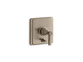 KOHLER K-T98757-4B-BV Pinstripe Rite-Temp(R) pressure-balancing valve trim with diverter and grooved lever handle, valve not included