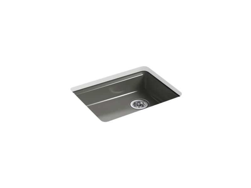 KOHLER K-5479-5U-58 Thunder Grey Riverby 25" undermount single-bowl kitchen sink