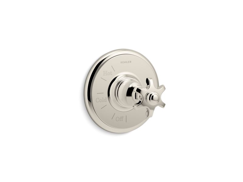 KOHLER K-TS72767-3M-SN Vibrant Polished Nickel Artifacts Rite-Temp valve trim with prong handle