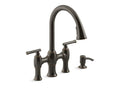 KOHLER K-R28705-SD-2BZ Oresund Single-hole bridge kitchen sink faucet with two-function sprayhead In Oil-Rubbed Bronze