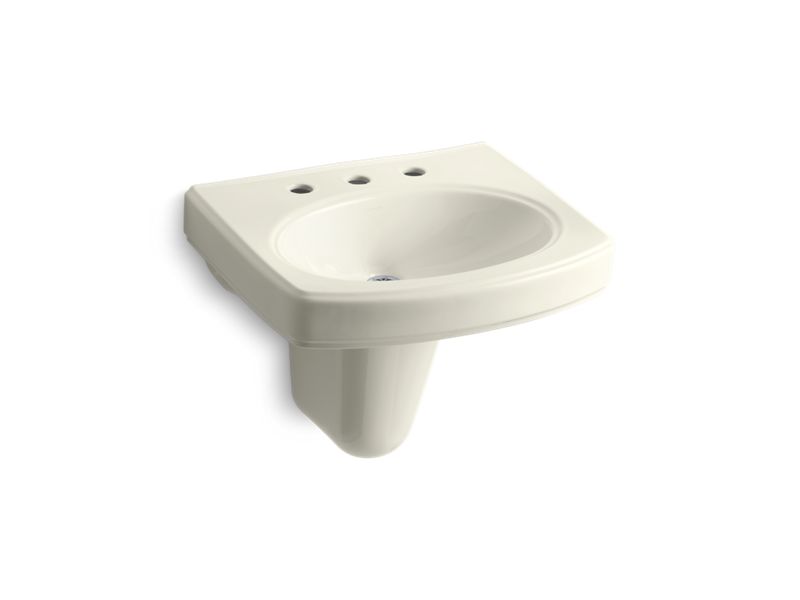 KOHLER K-2035-8-96 Pinoir Wall-mount bathroom sink with 8" widespread faucet holes