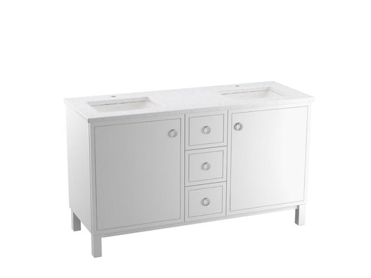 KOHLER K-99511-LG-1WA Jacquard 60" Bathroom Vanity Cabinet In Linen White