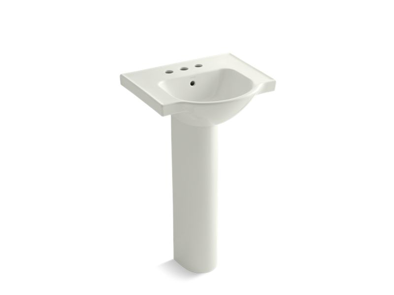 KOHLER Veer K-5265-4-NY Dune 21" rectangular pedestal bathroom sink