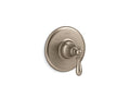 KOHLER K-TS72767-9M-BV Vibrant Brushed Bronze Artifacts Rite-Temp valve trim with swing lever handle
