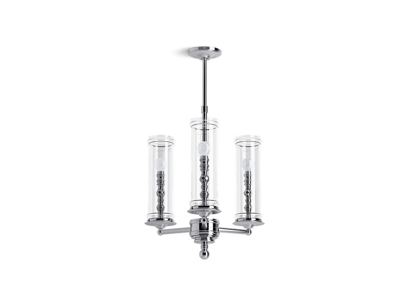 KOHLER K-23342-CH03-CPL Polished Chrome Damask Three-light chandelier