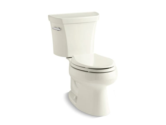 KOHLER K-3978-T-96 Biscuit Wellworth Two-piece elongated 1.6 gpf toilet with tank cover locks