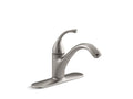KOHLER K-10411-VS Forte 3-hole kitchen sink faucet with 9-1/16" spout