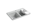 KOHLER K-8679-1A2-95 Riverby 33" Top-Mount Double-Bowl Workstation Kitchen Sink In Ice Grey