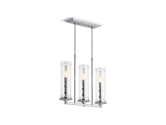 KOHLER K-23344-CH03-CPL Damask Three-light linear chandelier