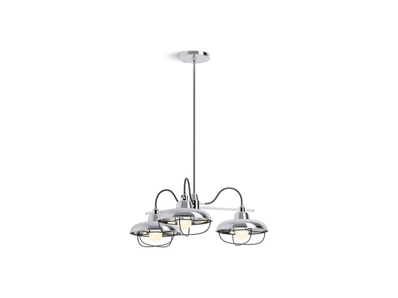 KOHLER K-23662-CH03-CPL Modern Farm Three-light chandelier