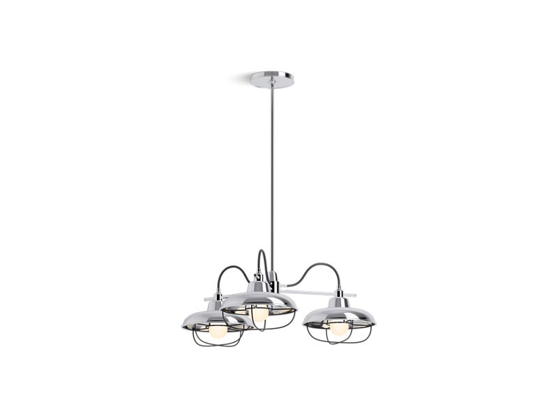 KOHLER K-23662-CH03-CPL Modern Farm Three-light chandelier