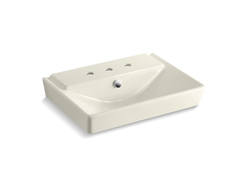 KOHLER K-5027-8-96 Reve 23" pedestal bathroom sink basin with 8" widespread faucet holes