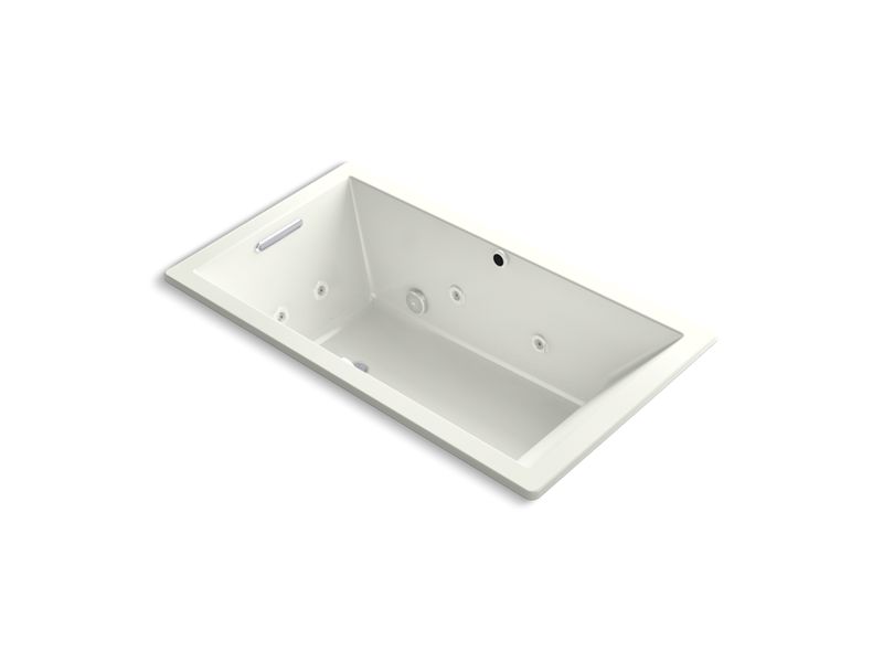 KOHLER K-1173-XHGH-NY Dune Underscore 66" x 36" Heated BubbleMassage air bath with whirlpool, end drain