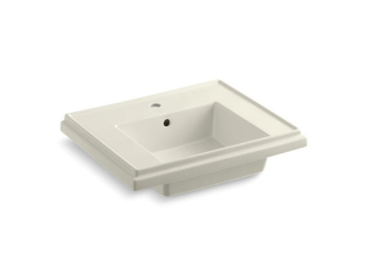 KOHLER K-2757-1-96 Tresham 24" pedestal bathroom sink basin with single faucet hole