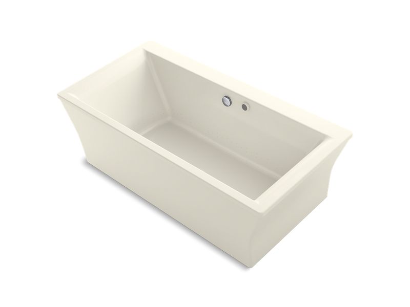 KOHLER K-1959-GHW-96 Stargaze 72" x 36" freestanding Heated BubbleMassage air bath with Bask heated surface and fluted shroud
