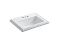 KOHLER K-2241-4-0 Memoirs Classic Classic drop-in bathroom sink with 4" centerset faucet holes